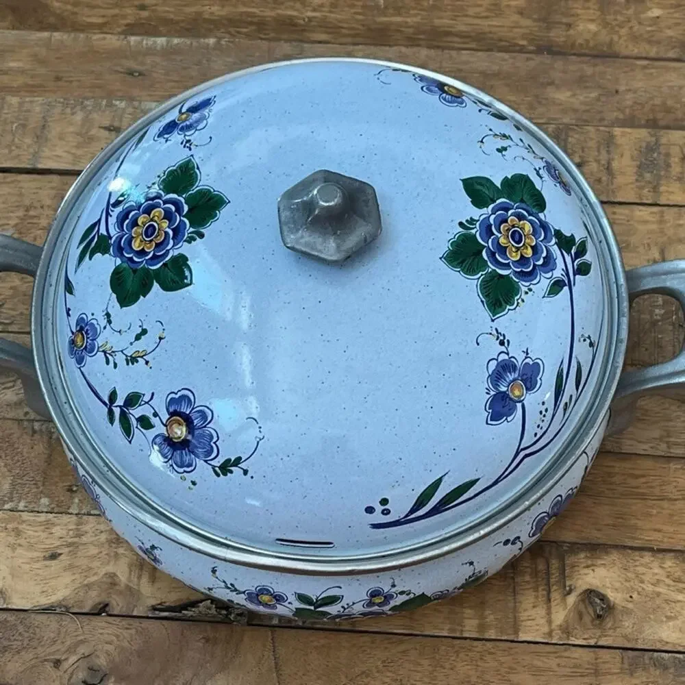 Vintage Asta Enamel Casserole Pot Lid 10.25